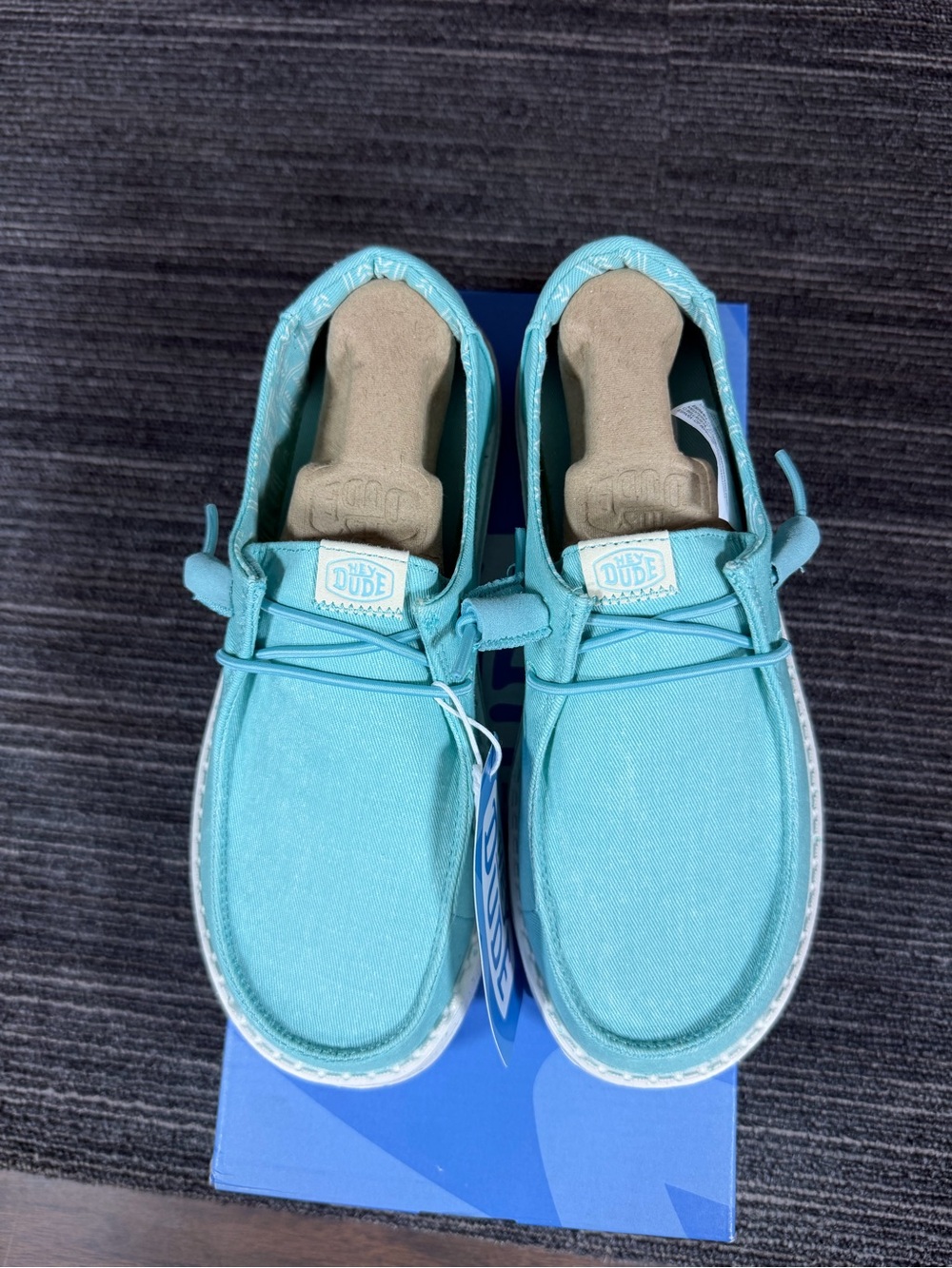 Hey Dude Wendy Turquoise Canvas Slip-On Women’s 5 New 40902-440 - Picture 3 of 8